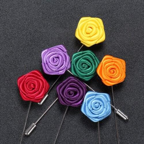 Free shipping , 20 pcs/lot , Mens Flower Lapel - Mens Rose Lapel Pin - Wedding Boutonniere - Lapel Flower