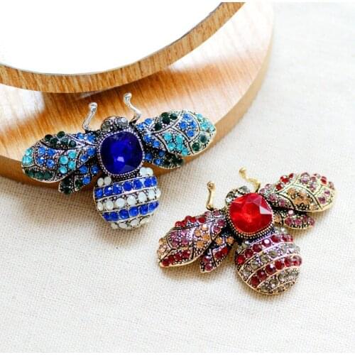 Retro Fashionable Rhinestone Brooches Gift for Women Enamel Insect Spider Brooch Pin Collar Lapel Badge Jewelry Gift Accessories