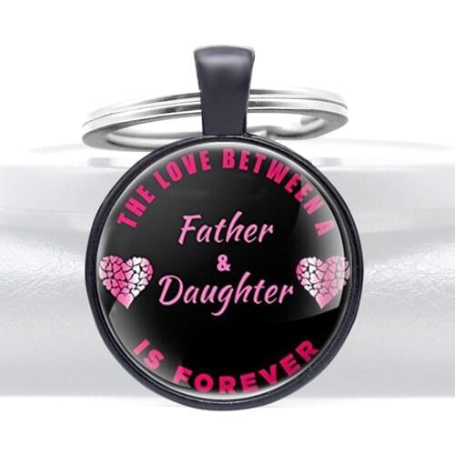 Father And Daughter Family Member Key Chains Charm Women Girl Heart Pendant Key Rings