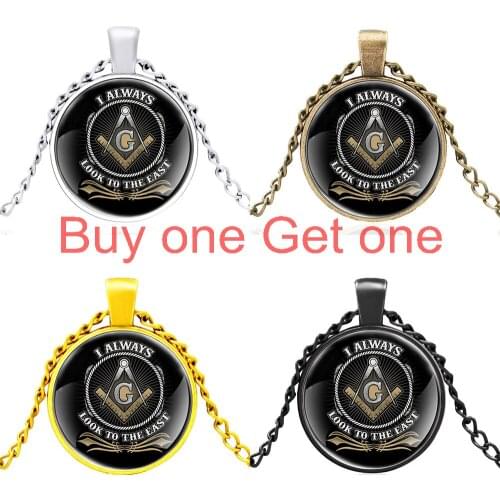 Classic Masonic Glass Dome Fashion Pendant Necklace Men Women Charm Jewelry Accessories Gifts