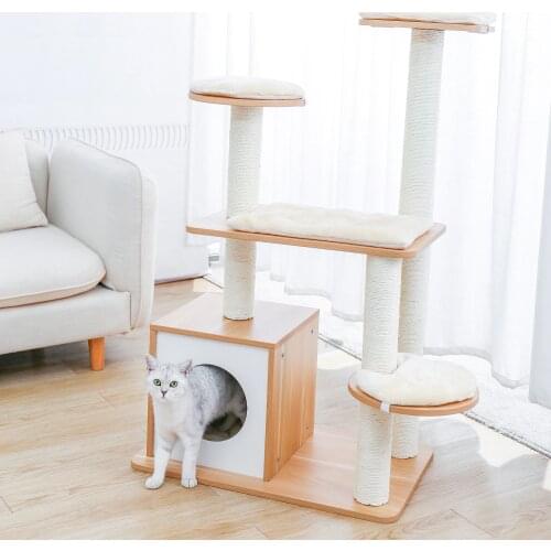 CatS Tree Tower Activity Centres Pets Animal Play Tree Funny Scratcher Scratching Post Tree Climbing Jumping Sisal Cat Toy