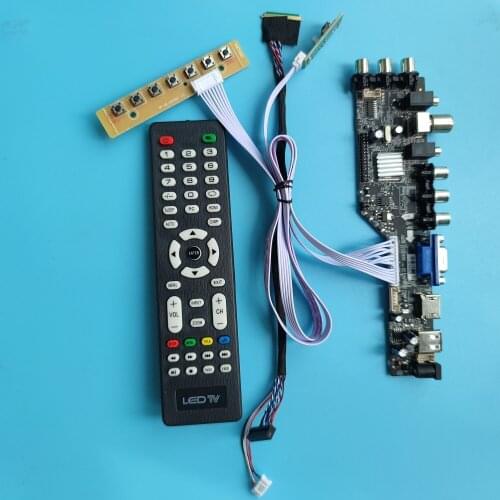 Kit For NT156WHM 1366x768 remote panel monitor digital controller board HDMI-compatible driver DVB-T DVB-T2 LED USB VGA AV TV