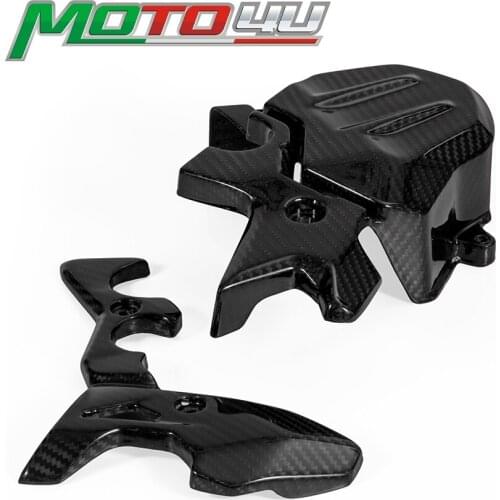 Real Carbon Fiber Engine Cover Protection Set 100% Twill Weave For KAWASAKI NINJA400 EX400 2018 2019