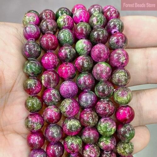 Smooth Purple Tourmaline Persian Jades Round Beads for Jewelry Making Natural Stone DIY Bracelets Accessories 15'' 6/8/10/12mm