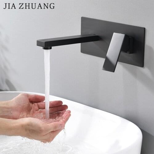 2020 hot sale matte black wall mount single handle bathroom mixer basin faucet modern desgin health waterfall faucet