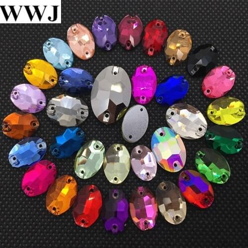 Link1:All Sizes Colors Oval Shape Glass Crystal Sew On Rhinestones 7x10 11x16 13x18 17x24mm Flatback 2holes Sewing Jewelry beads