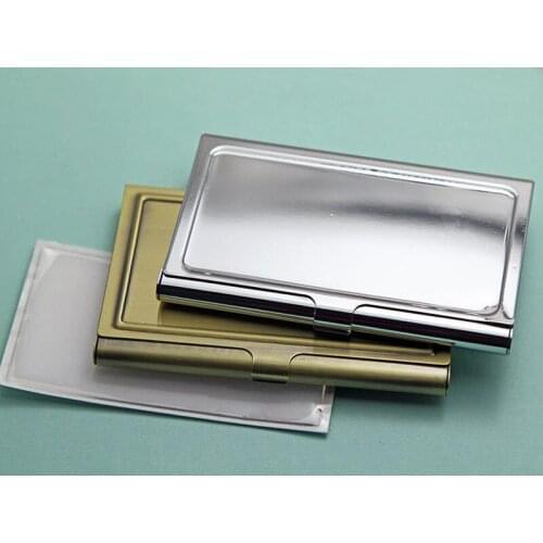 Metal Business Card Holder With Epoxy Sticker-Metal Card Case-Business Card Case-Blank Card Holder Frame-Hold a standard sized b