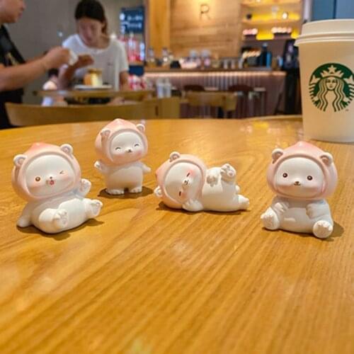 ZOCDOU 1 Piece Cartoon Mini Bear Small Statue Little Figurine Crafts Figure Ornament Miniatures