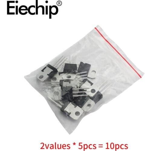 Mosfet Transistor Set TIP122 + TIP127 TO-220 Darlington Transistor NPN 100V 5A 2 values * 5 = 10pcs