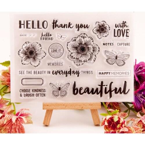 Bee Stamp and Dies set Love You Stamp and Die 2020 Word Transparent Clear Stamp Metal Cutting Dies Scrapbooking for DIY Paper