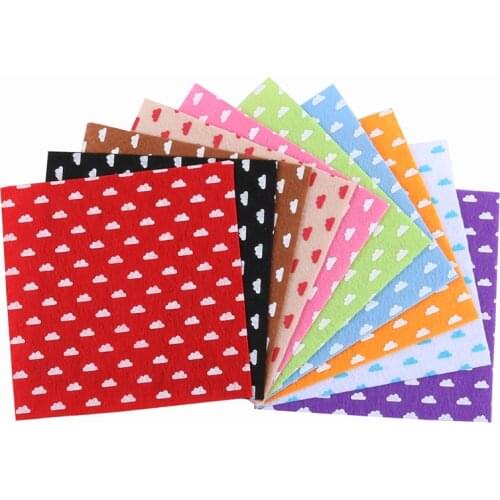 Nanchuang 1mm Thickness Clouds Printed Non Woven Felt Fabric For DIY Handmade Sewing Doll&Crafts Material 10Pcs/Pack 30x30cm