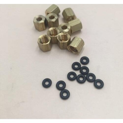 Small damper connector copper nut screw with o ring for dx4 dx5 dx7 for galaxy allwin wit-color printer for 3*2mm ink pipe