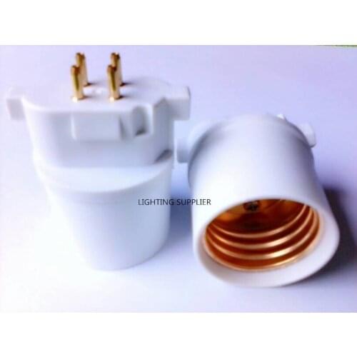 GY10Q to E26/E27 Lamp Base Adapter, 4P CFL GY10Q Lamp base to LED E26 Light Socket Adapter Need Bypass Ballast