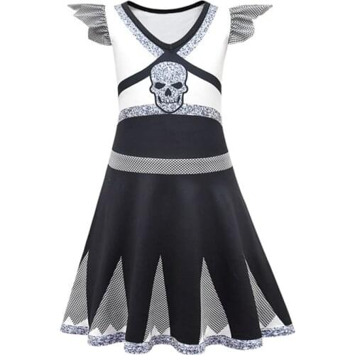 Zombie 2 Dress For Baby Girl Cosplay Costume Carnival Halloween Kid Up Striped Party Princess Frock Child Boutique Tunic Cloth