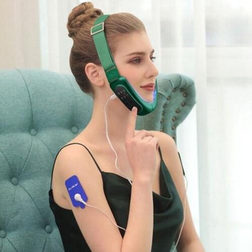 Chin V-Line Up Lift Face Massager Micro-Current TENS Remote Control Hot Compress Face-Lifting V-Face Slimming Shaping