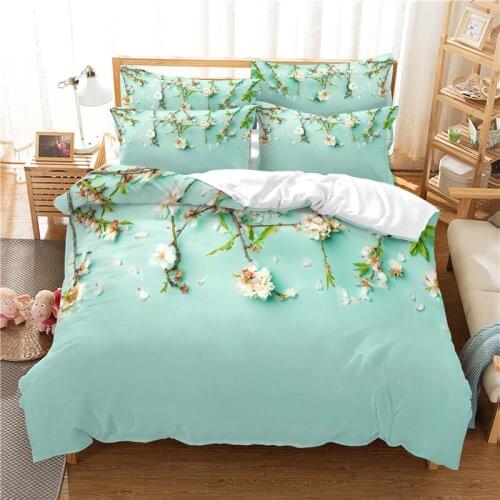 Light Flower Bedclothes 3D Print Colors of Spring Bedding Sets King Size Bedroom Comforter Set Queen Duvet Cover Set Women Girls