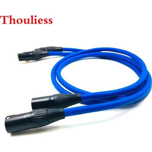 Thouliess Pair Gold Plated XLR Balacned Audio Cable 3pin XLR Male to Female Amplifier Interconnect Cable with CARDAS Clear-Light