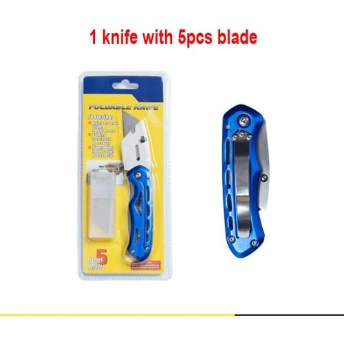 Folderable Knife with 5pcs T-type Blades Accessories for Geomembrane Overlap Wedge Welder Geomembrane Plastic Welding Machine