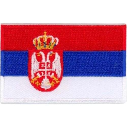 Serbia Cloth Patches Made by Twill/Embroidery Patch Flat Broder and Iron On Backing Customized MOQ50pcs free shipping by Post