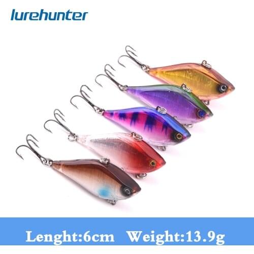 Sinking Fishing Lure Lipless Crankbaits Hard Artificial VIB Vibration Bait All Depth Winter Ice Fishing Tackle 13.9g/6cm