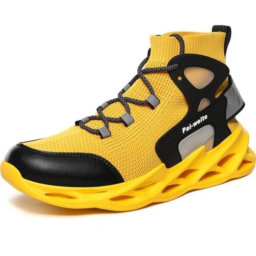 Trend High Top Men Running Shoes Sneakers Cushioning Comfortable for Man Light Sport Breathable Mesh Socks Lightweight shoe