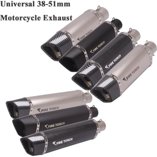 Universal Motorcycle TORCH Exhaust Pipe Escape Motocross For z900 MT-03 NMAX 155 GSR600 G310GS tmax 500 Modify Muffler DB Killer