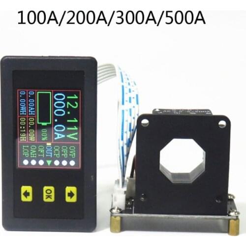 VAC9010H Hall Coulombmeter DC90V Voltmeter Ammeter LCD Two-Way Current Voltage Meter Battery Capacity Power Monitoring