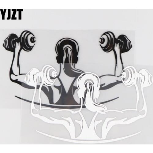 YJZT 18CM*10.7CM Fitness Pattern Car Sticker Decorative Vinyl Decal 1A-0186