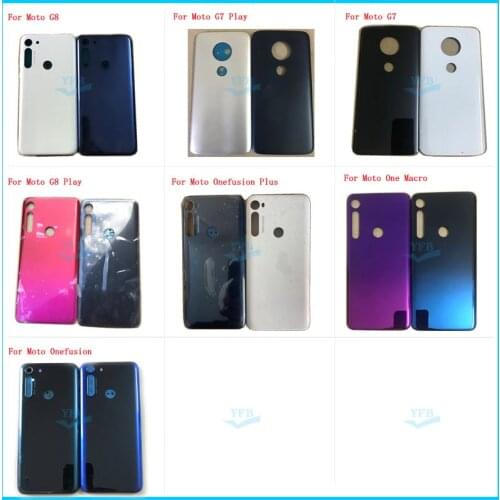 For Motorola Moto G7 G8 Plus Play Onefusion Plus One macro Back Battery Cover Rear Door Glass Housing