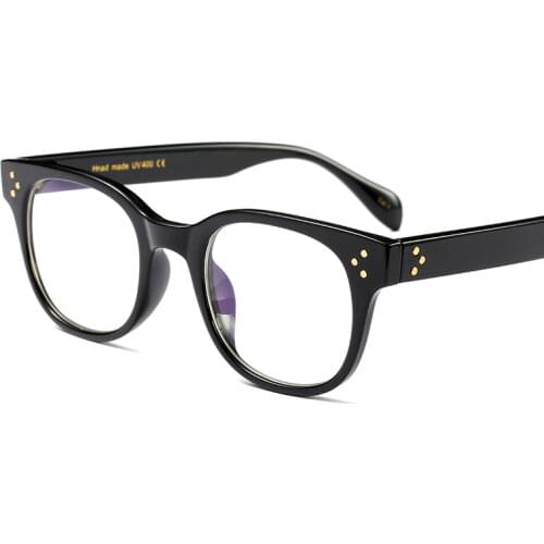 Retro Nail Decoration Women Men Square Round Glasses Frame Brand Designer Fashion Clear Lens Glasses Prescription Spectacles