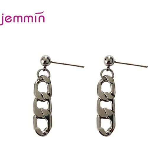 2 Colors Option Geometric Elements Drop Earrings 100% 925 Sterling Silver Dangle Earrings For Women Girls Fine Jewelry Gift