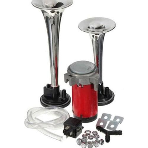 12V Super Loud Dual Trumpet Motorcycle Air Horn Compressor Kit For Motorcycle Dual Trumpet Air Horn r26