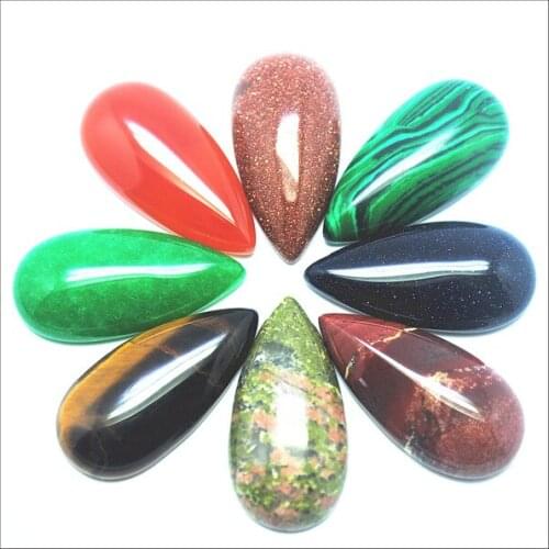 4pcs nature stone cabochon long oval shape for earring parts making size 15x20mm geniuine gem stone cabs top quality