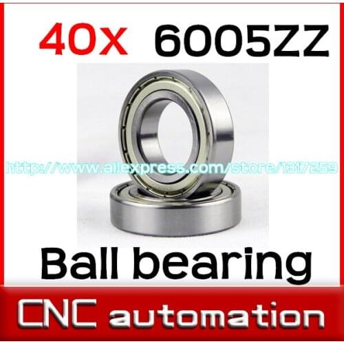 40pcs deep groove ball bearing 6005 6005ZZ 6005-2Z steel ball bearings 25x47x12mm radial shaft