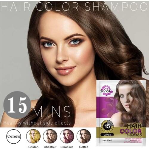 Sevich 5pcs a lot 25ml Hair Color Shampoo Fast Hair Dye Gel Black Hair Shampoo Only 5 Minutes Easy to Use Natural Hair Care