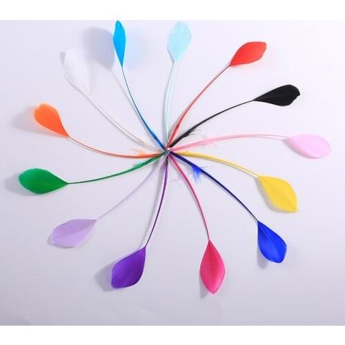 50-100Pcs/lot Multi Color Small Long golden Goose Feather for crafts DIY Feathers for needlework Handwork Wedding Jewelry plumas