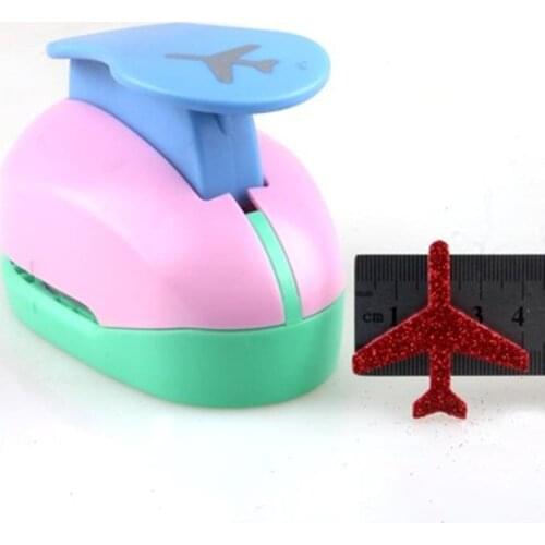 Free Ship 2 inch Aircraft shape EVA foam hole punch handmade card/paper puncher diy gift scrapbook airplane craft punch machine