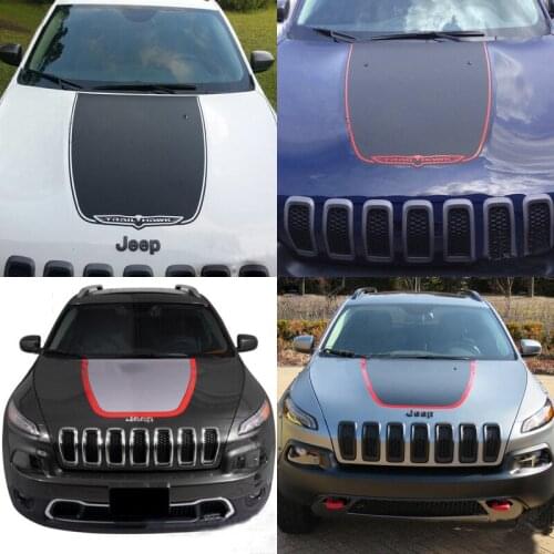 Coloured large Front Head Hood Decal Vinyl Graphics Sticker For Jeep Cherokee 2014 2015 2016 2017 2018