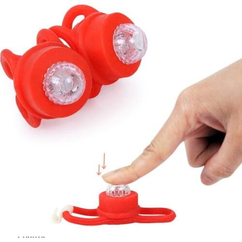 Colorful LED lights bicycle lighting silicone night bike lamp taillights safety warning lights dual frequency adjustable speed