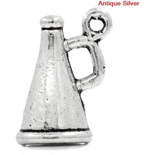 DoreenBeads Charm Pendants Megaphone Silver Color 16x9mm,50PCs