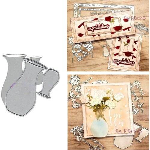 Flower Arrangement Jar Metal Cutting Dies Cutting Mold Scrapbook Paper Craft Knife Mold Blade Knife Impact Protection Pads
