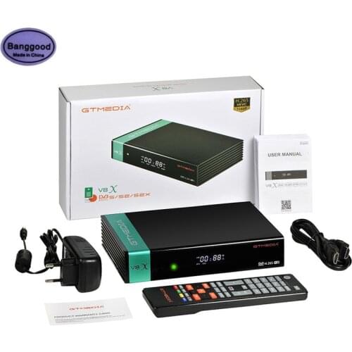 GTMedia V8X HD 1080P DVB-S/S2/S2X Digital Satellite TV Receiver Support PowerVu Bisskey H.265 Built-in Wifi, V8 Nova Upgrade