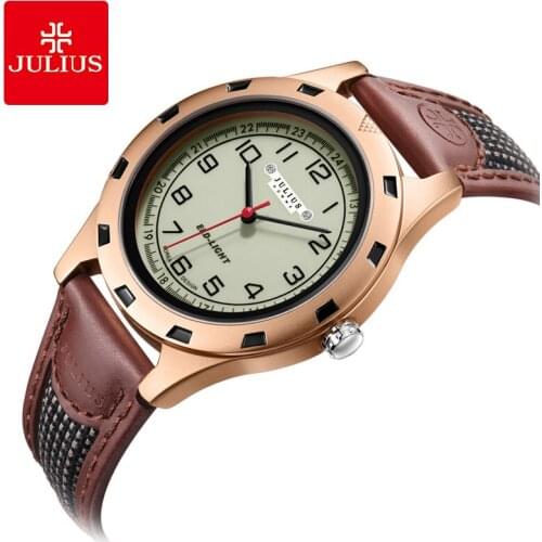 Julius Mens Sport Watch 2018 Luxury Brand Military Fashion Wristwatch 30M Waterproof Original Japan Quartz Movt Watch JAH-070
