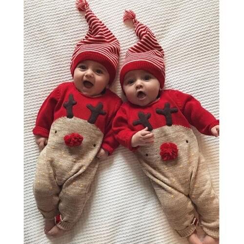Newborn Baby Boys Girls Rompers Outfit Set 2pcs Clothes Cotton Long Sleeve Cotton Cute Romper Jumpsuit Hat Clothing