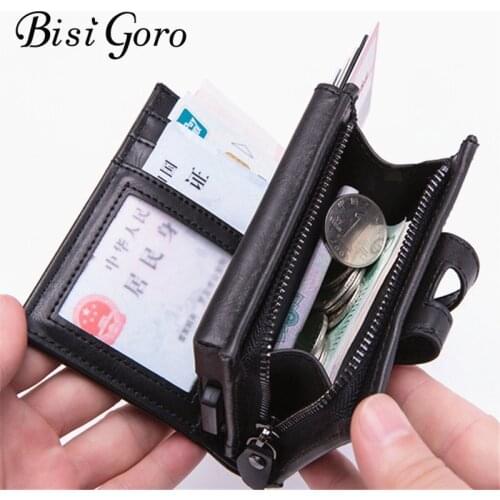 BISI GORO Smart Wallet Credit Card Holder 2019 Men Women Multifunctional Metal RFID Aluminium Box Blocking Travel Card Wallet