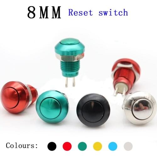 8mm Metal Push Button Switch Momentary 4 colors Aluminum Horn Doorbell Bell switch Waterproof Car Auto Engine PC Power Starter