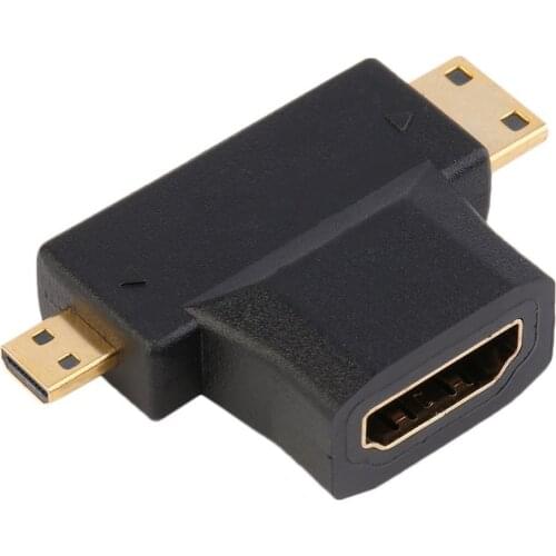 Mini 3 in 1 Micro HDMI- compatible Male to Female HDMI 1.4 Cable Adapter Converters for phone camera Card Readers