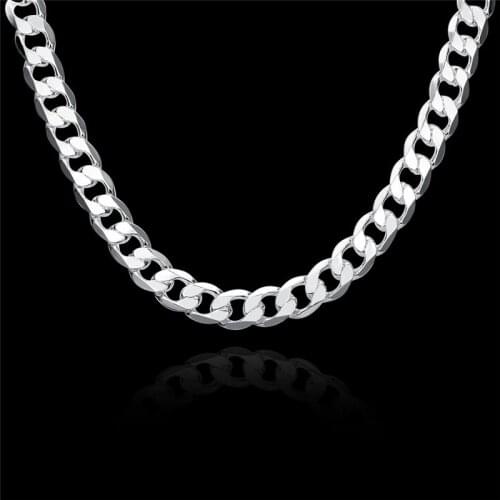 Fashion Silver color chain necklace for men wide 12mm * 20inches classic European style charm jewelry cool birthday gift hot