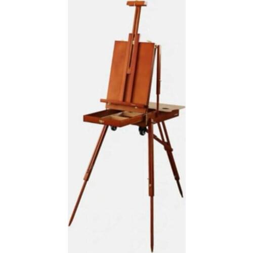 Easel Caballete De Pintura Portable Easel Box for Painting Artist Oil Paint Stand Wood Easel with Pull Rod Painting Accessories