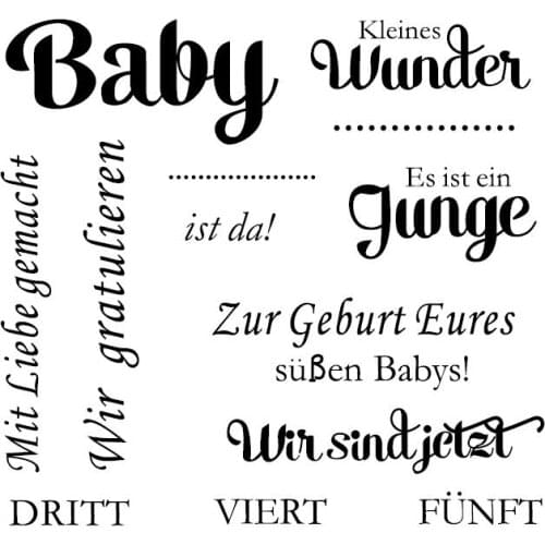 German baby Transparent Clear Silicone Stamp Seal DIY Scrapbooking photo Album Decorative Clear Stamp A1025